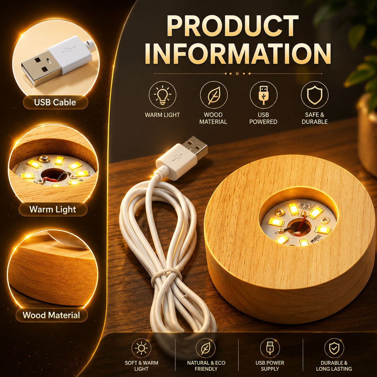 3D Galaxy Crystal Ball Night Lamp | Engraved USB Table LED Wooden Light for Home Office Decoration and Birthday Gift.