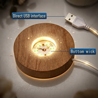 3D Galaxy Crystal Ball Night Lamp | Engraved USB Table LED Wooden Light for Home Office Decoration and Birthday Gift.