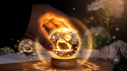 UCRAVO LED Cristal Dolphin Ball Lamp.