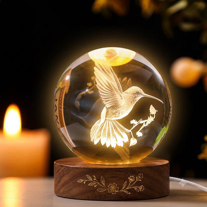 Humming Bird Design, Crystal Ball Night Light