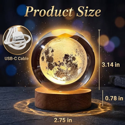 3D Moon Crystal Ball Night Lamp Salcoria