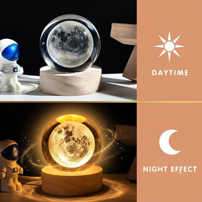 3D Moon Crystal Ball Night Lamp Salcoria