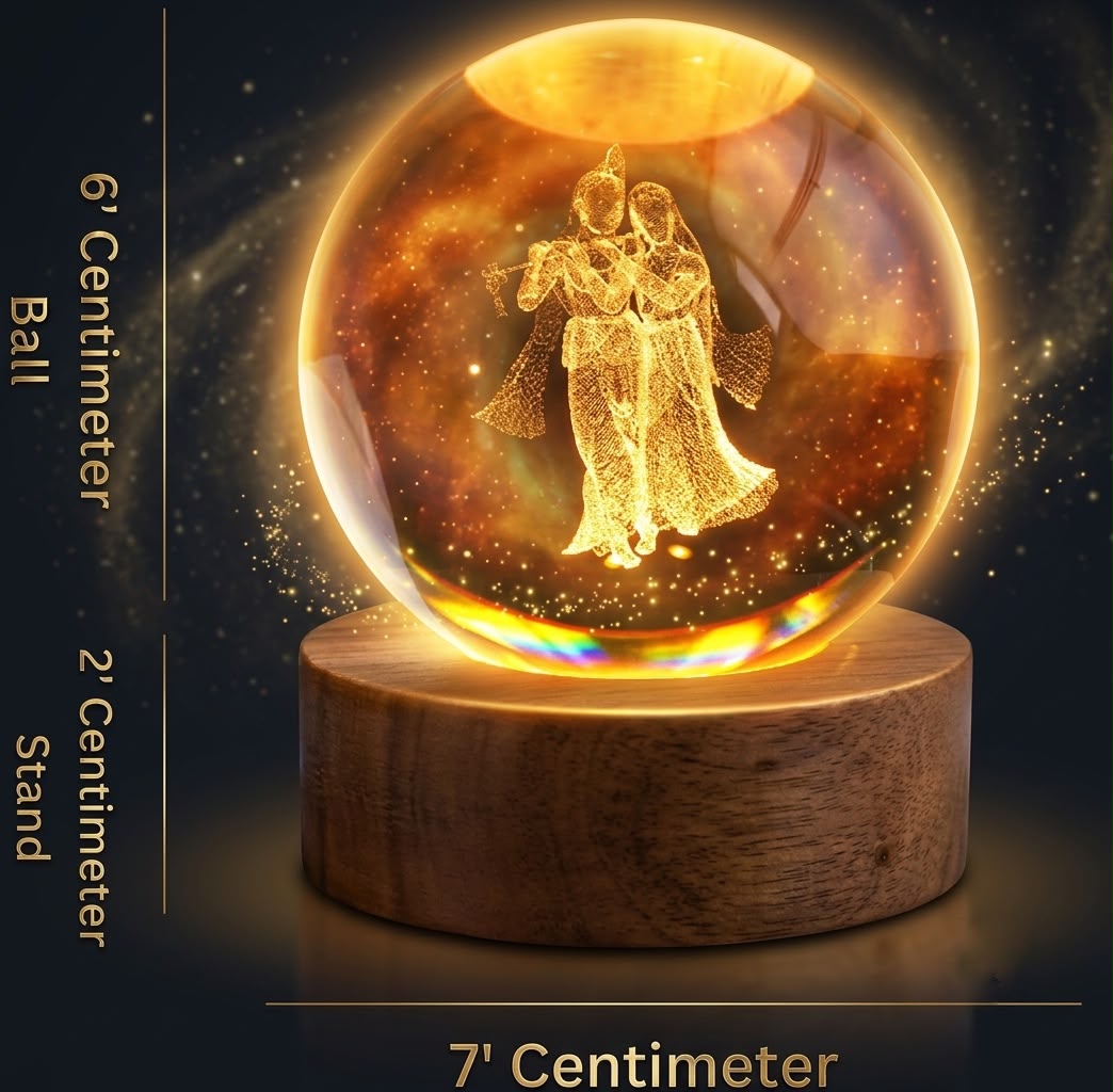 3D Crystal Radha Krishna Lamp LED Salcoria