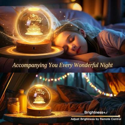 3D Crystal Happy Birthday Lamp Salcoria