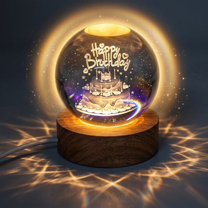 3D Crystal Happy Birthday Lamp Salcoria