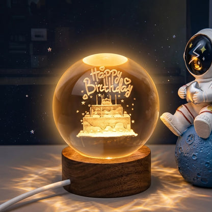 3D Crystal Happy Birthday Lamp Salcoria